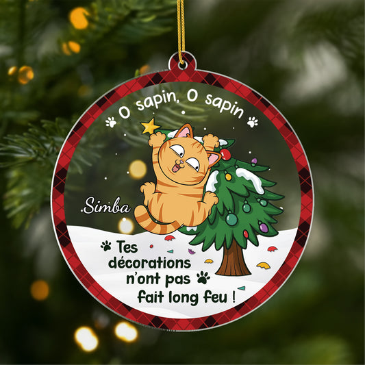 6388OFR1 ornement acrylique personnalise o sapin de noel avec chat 6388o8tnd