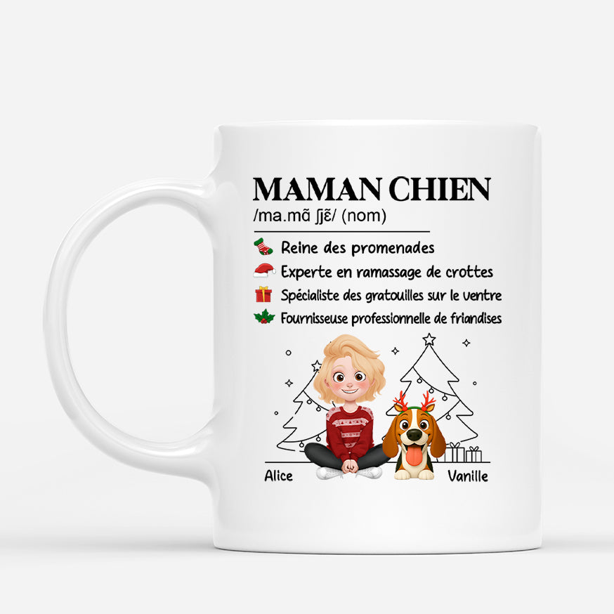 6389MFR1 mug personnalise definition de maman chien et papa chien 6389mtqmc