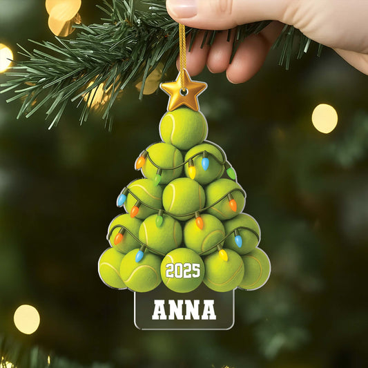 6394OFR2 effet dimpression 3d ornement acrylique personnalise pour femme et homme sapin noel en balles de tennis 6394okttb