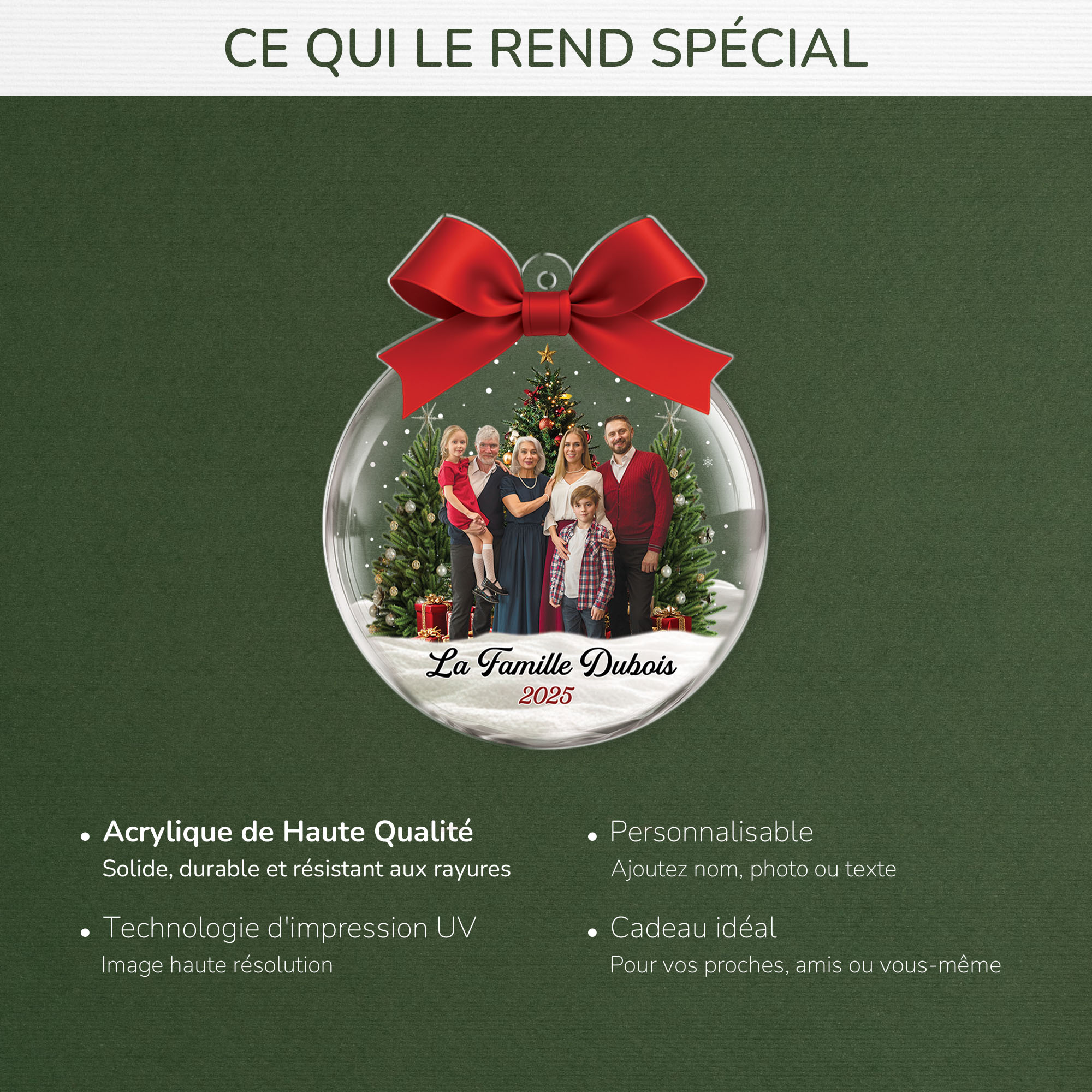 6400OFR4 effet dimpression 3d ornement noel acrylique personnalise avec photo famille est le plus beau cadeau 6400o3qqi_b406597a f85d 446e 9e2c 23ff91b8a196
