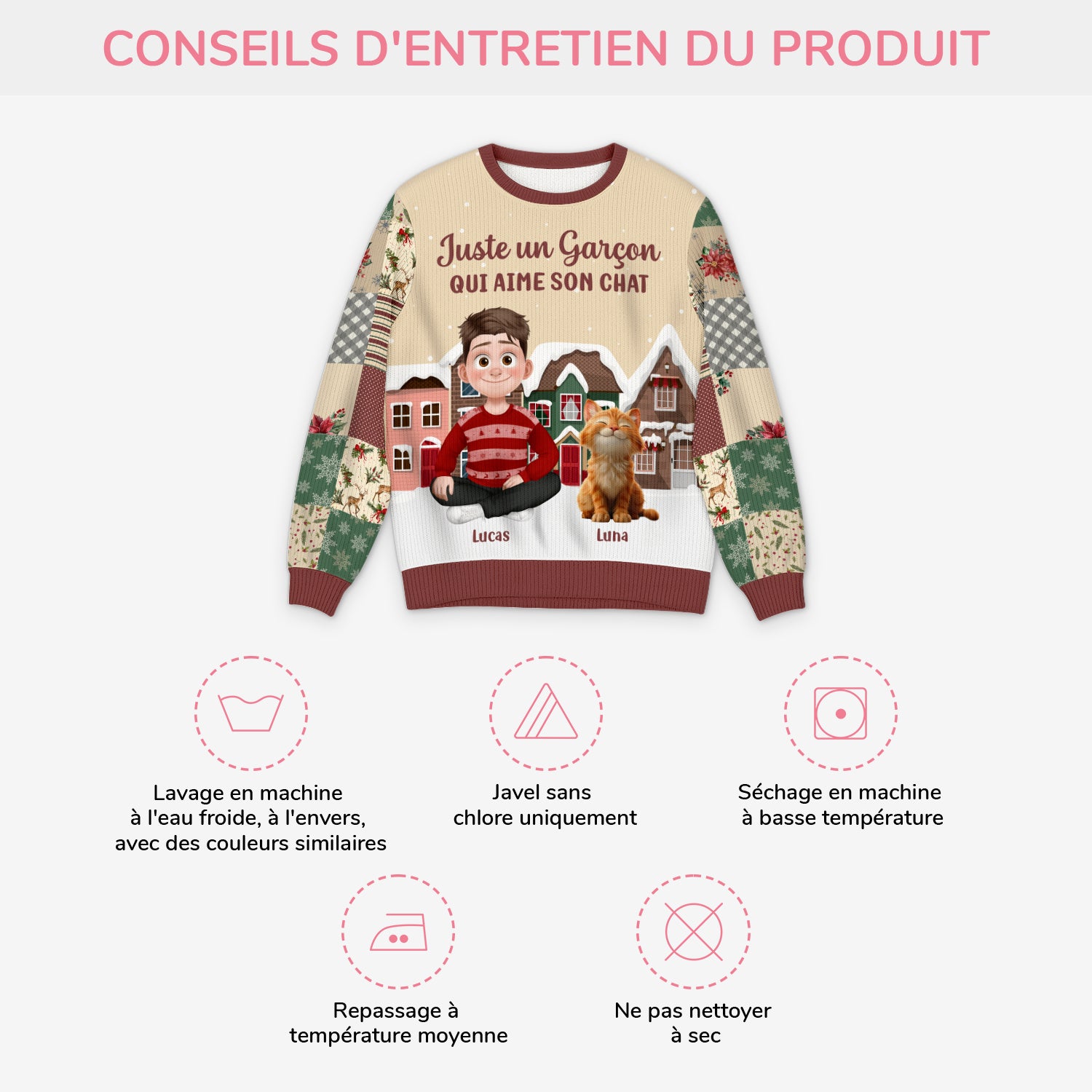 6405WFR4 pull de noel moche personnalise juste une fille qui aime son chat 6405wtvzd_5f474e31 e561 4c35 b704 fe53054e90c0