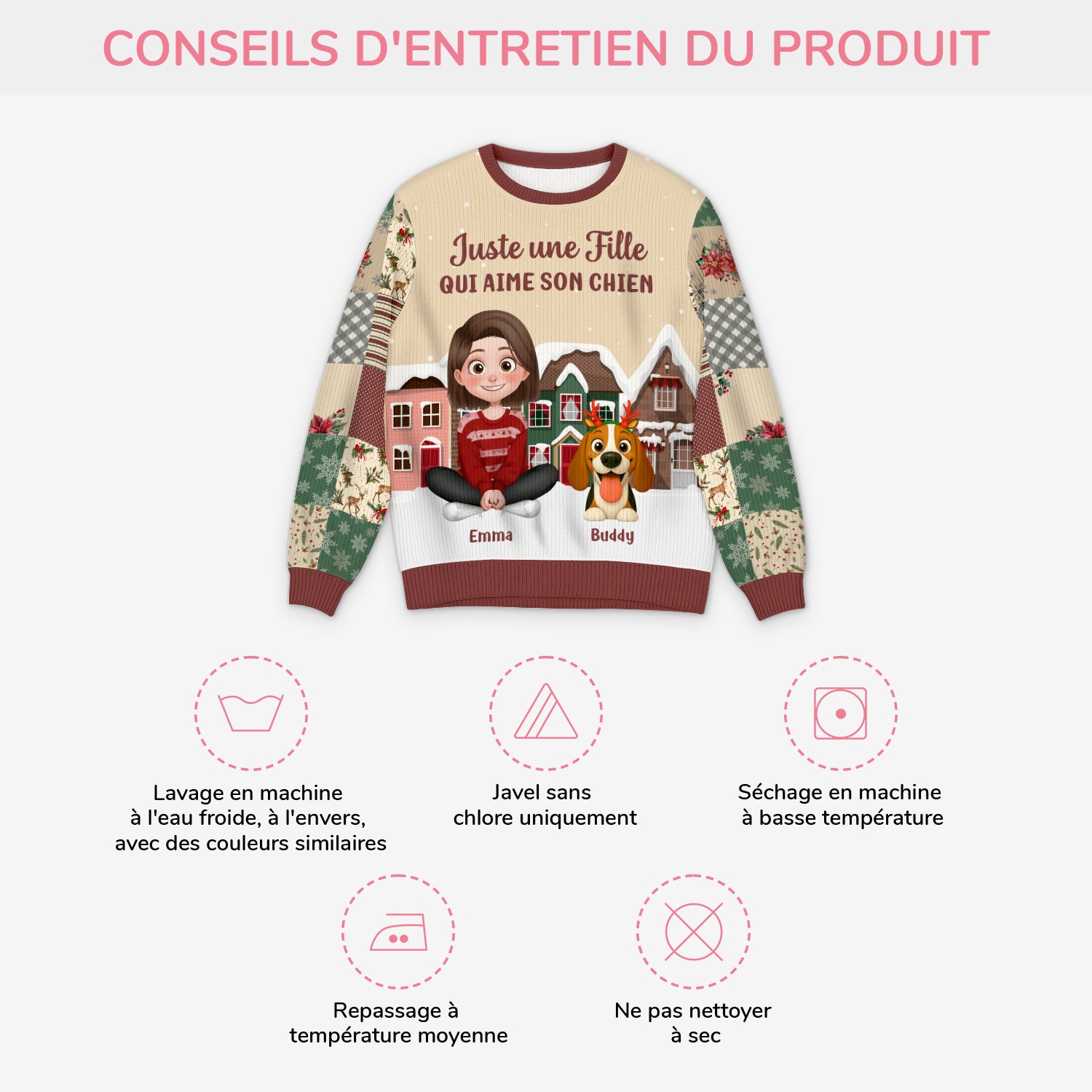 6405WFR4 pull de noel moche personnalise juste une fille qui aime son chien 6405wtvzc_409b212c d713 4fc4 a839 4826c6a7b269