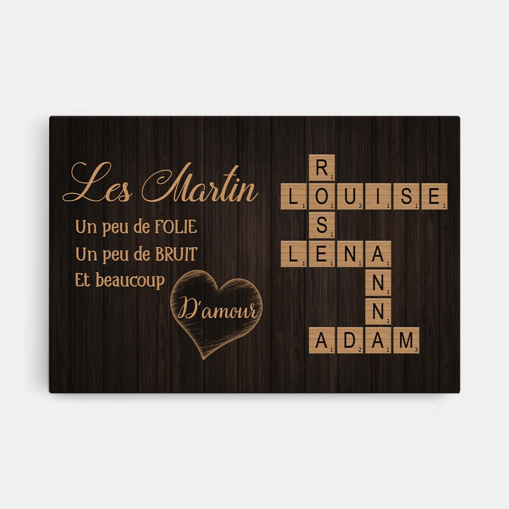 6412CFR1 toile prenom personnalise famille_ notre famille avec mots croises 6412c6vai