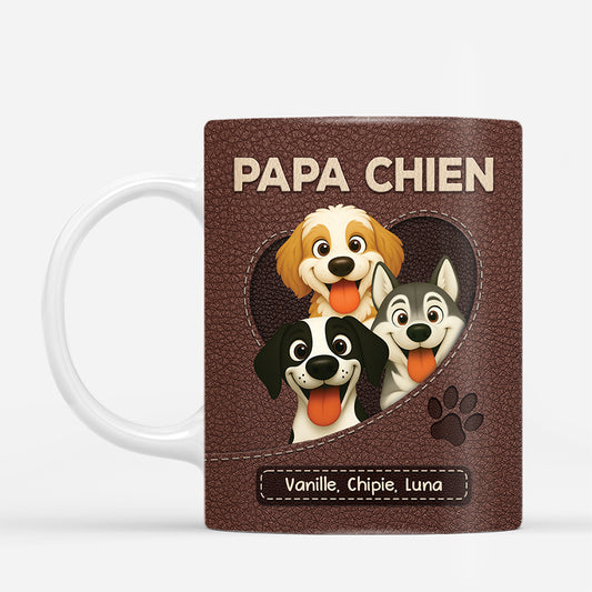 6414MFR1 mug personnalise papa chien avec patte 6414m6mtc