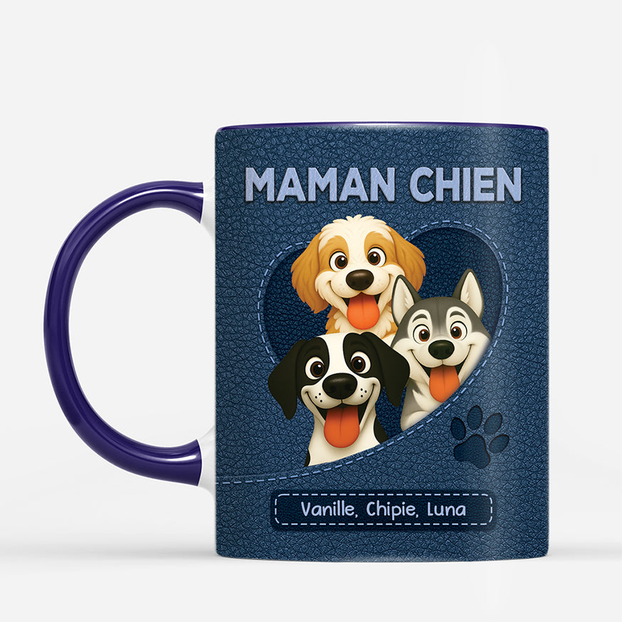 6414MFR2 mug personnalise papa chien avec patte 6414m6mtc