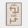 6416CFR1 toile personnalisee avec mots croises d_abord papa maintenant papy 6416c6vnb_1