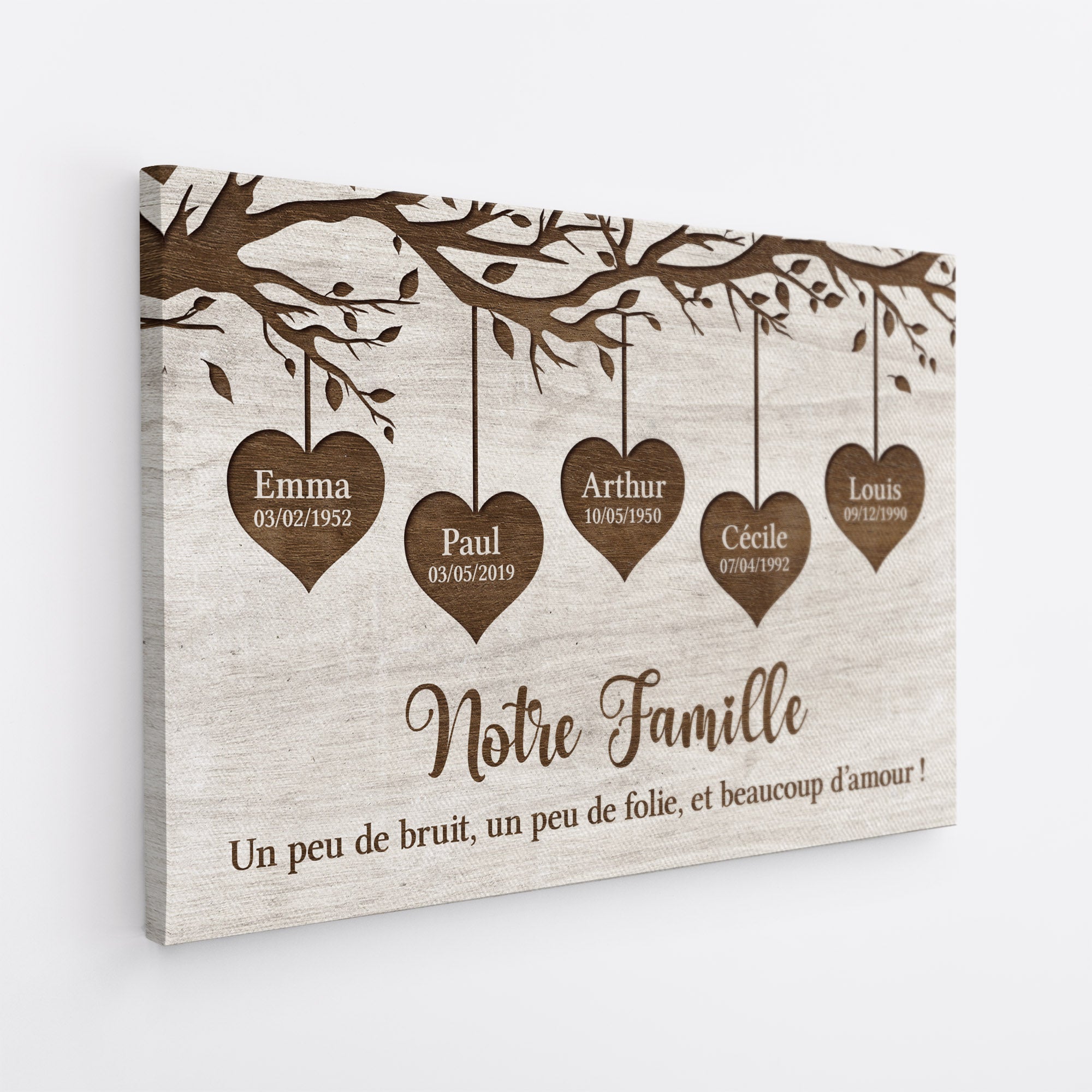 6417CFR2 toile personnalisee famille la ou la vie commence 6417c6tzi