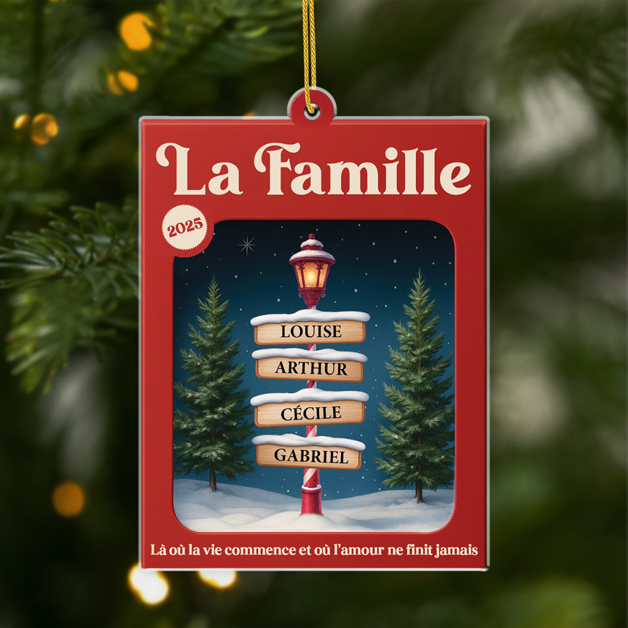 6422OFR1 effet dimpression 3d ornement acrylique personnalise famille la ou l_amour ne finit jamais 6422o6vzi