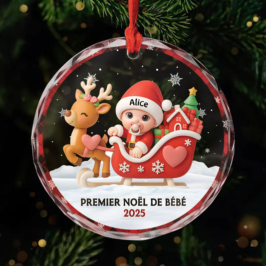 6426OFR1 effet dimpression 3d ornement en verre personnalise pour nouveau ne premier noel bebe 6426o8v5k