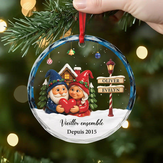6427OFR2 effet dimpression 3d ornement noel en verre personnalise vieillir ensemble pour couple 6427o3q0g