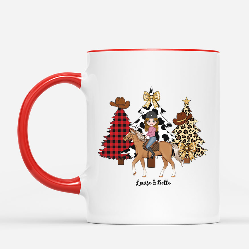 6431MFR2 mug personnalise femme noel avec mon cheval 6431m3mau