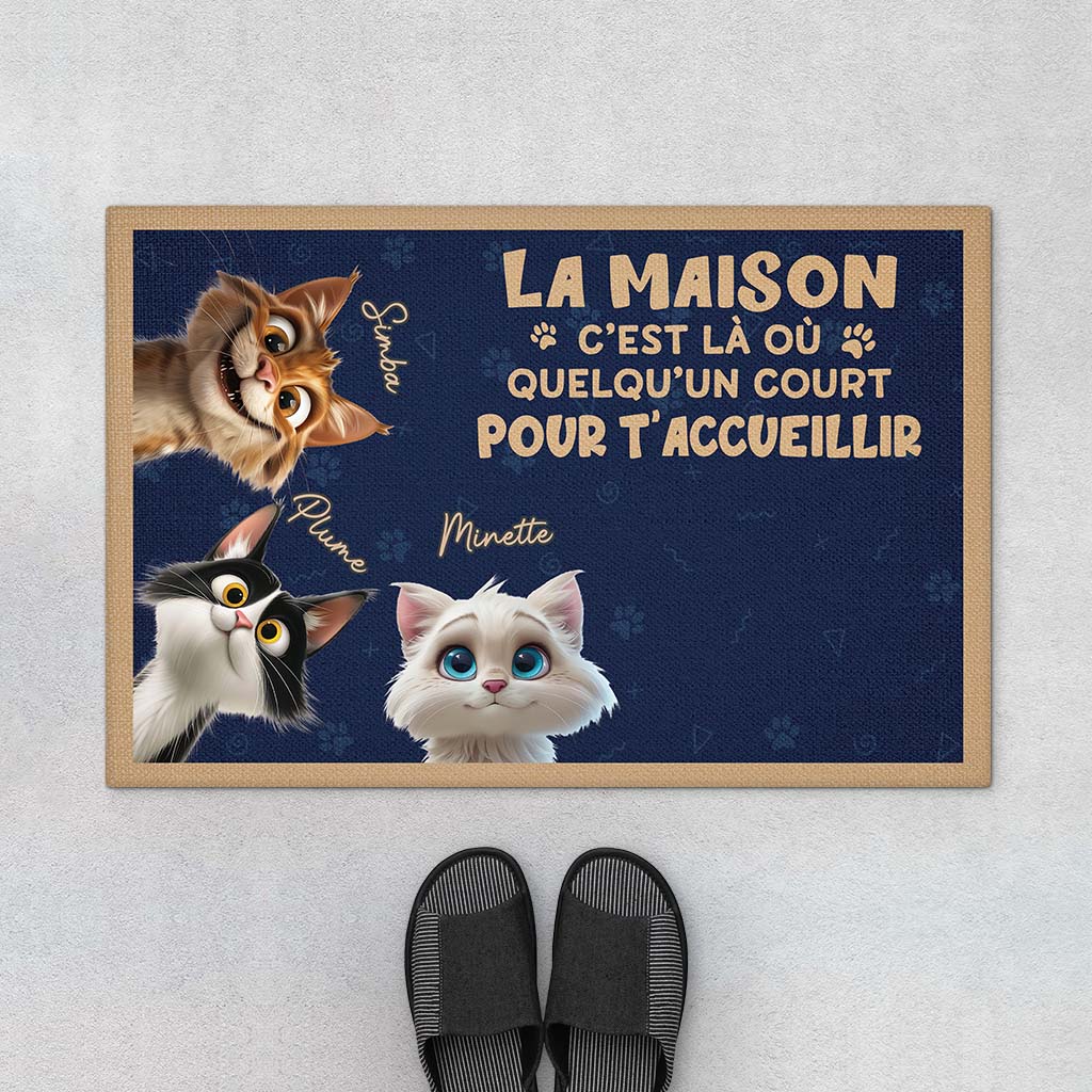 6440DFR1 paillasson personnalise chat court pour t_accueillir 6440d3tzd