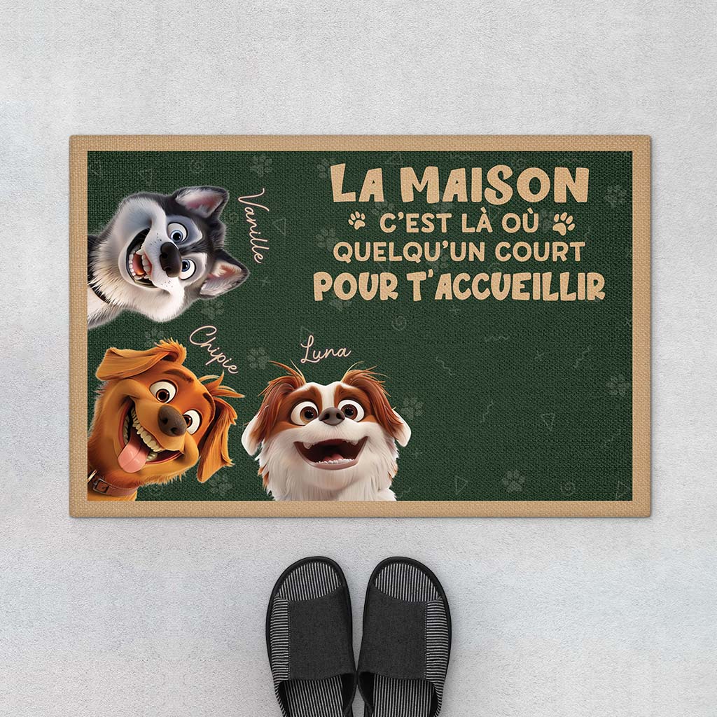 6440DFR1 paillasson personnalise chien court pour t_accueillir 6440d3tzc