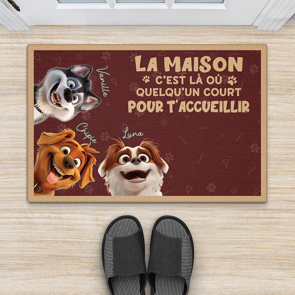 6440DFR2 paillasson personnalise chien court pour t_accueillir 6440d3tzc