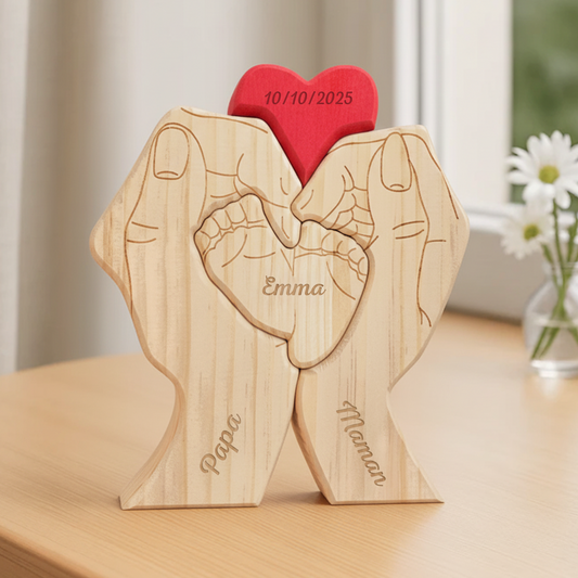 6448QFR2 puzzle en bois personnalise pour nouveau ne cadeau famille avec bebe 6448q0m5i