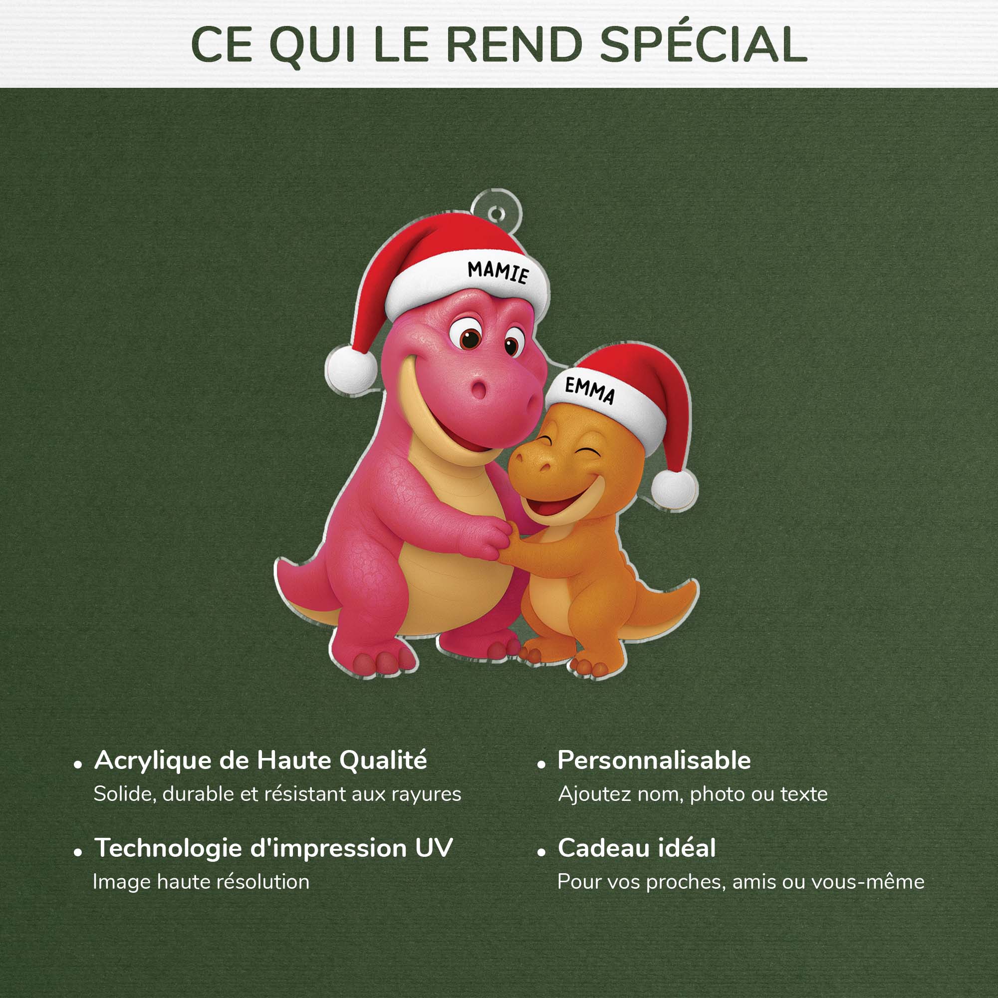 6453OFR4 effet dimpression 3d ornement noel acrylique personnalise pour mamie papy calin de mamiesaure 6453o8v5a