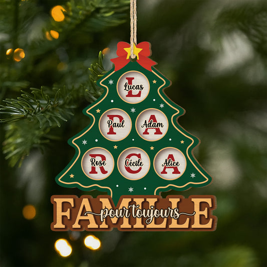 6457OFR1 ornement en bois a 1 couche personnalise freres et soeurs avec sapin de noel 6457o3qci