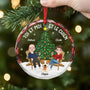 6458OFR2 ornement en verre personnalise couple toi moi et le chien avec sapin de noel 6458o3vmc