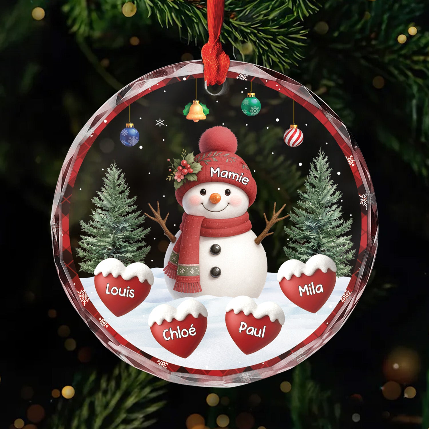 6461OFR1 ornement noel en verre personnalise papy mamie bonhomme de neige avec coeur rouge 6461o3pca