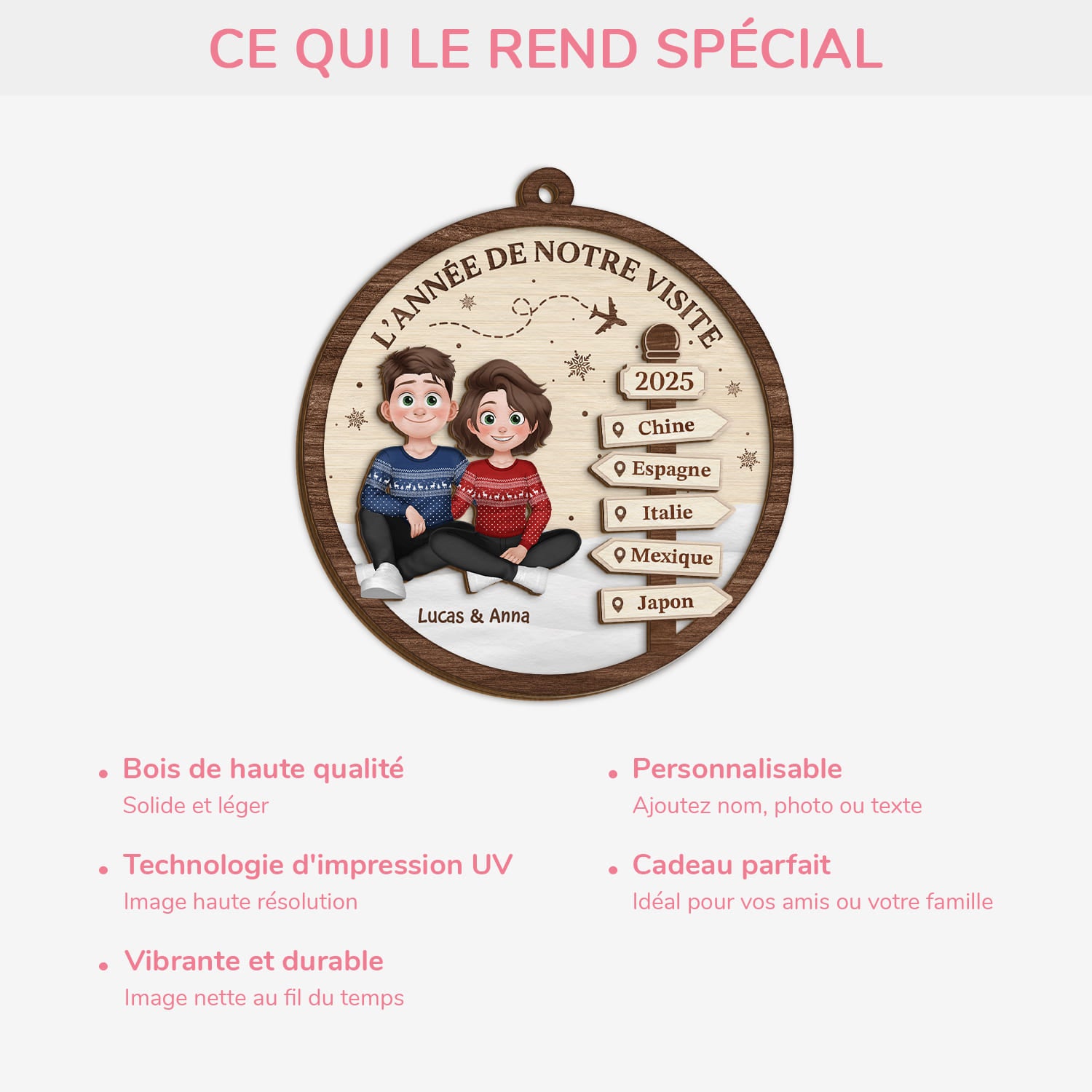 6462OFR4 ornement noel en bois a 2 couches personnalise couple annee de notre visite 6462o3qzg