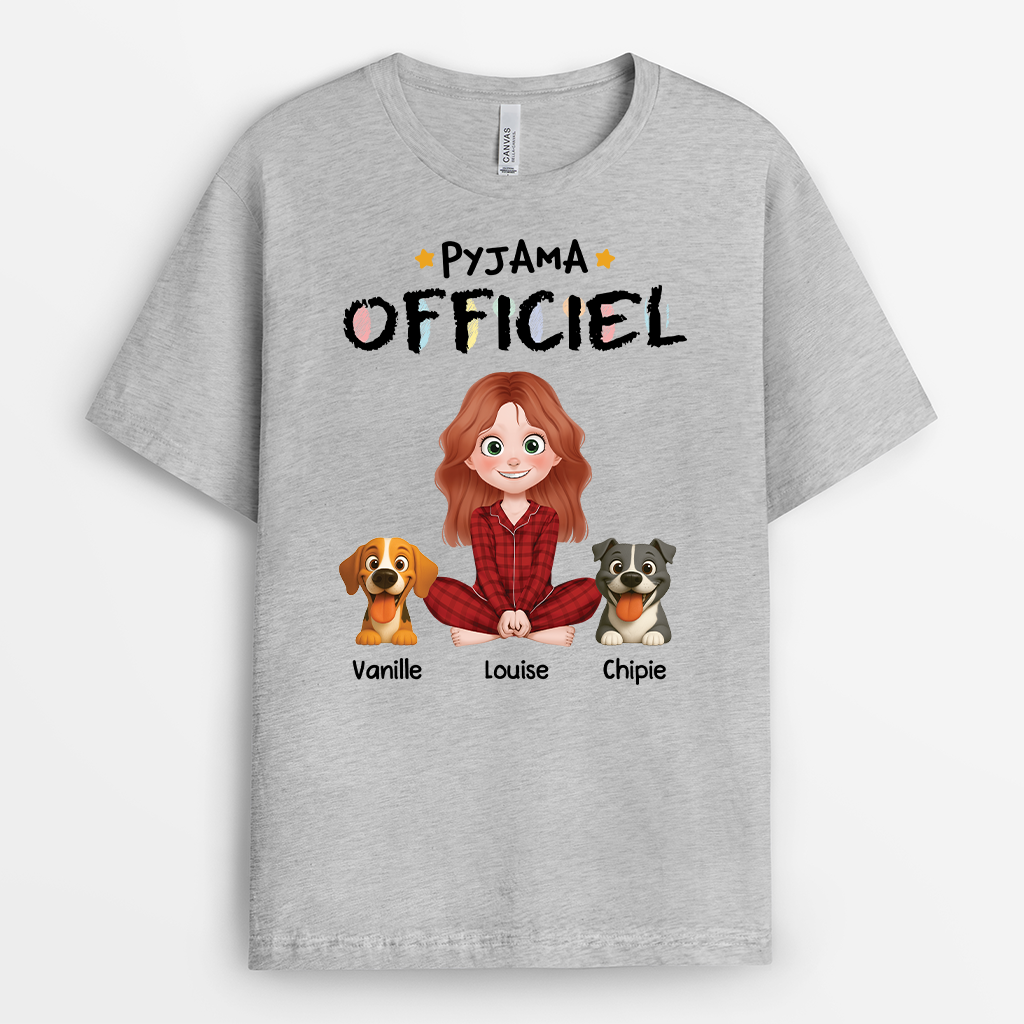 6474AFR2 t shirt personnalise pyjama officiel avec chien pour dormir 6474a3t0c