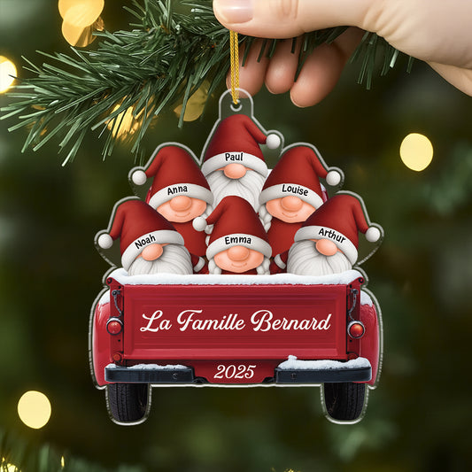 6482OFR2 effet dimpression 3d ornement noel acrylique personnalise grande famille de gnome 6482o8vzi