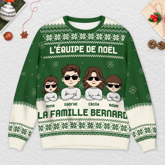 6488WFR2 pull moche de noel personnalise voici ma bande de noel 6488w8ymi