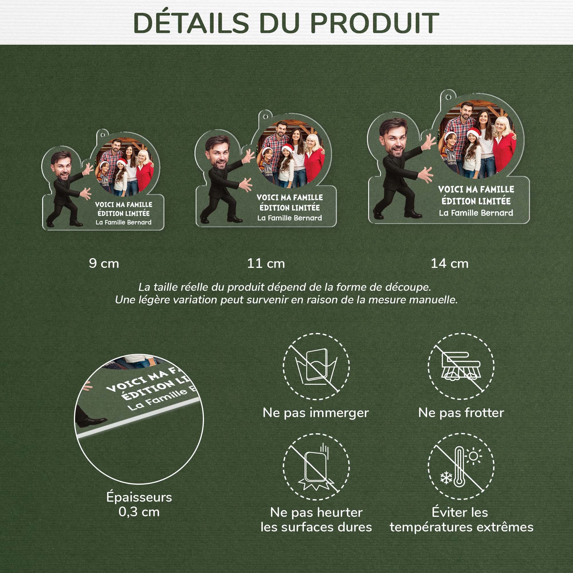 6491OFR3 ornement noel acrylique personnalise avec photo voici ma famille 6491o8vzi