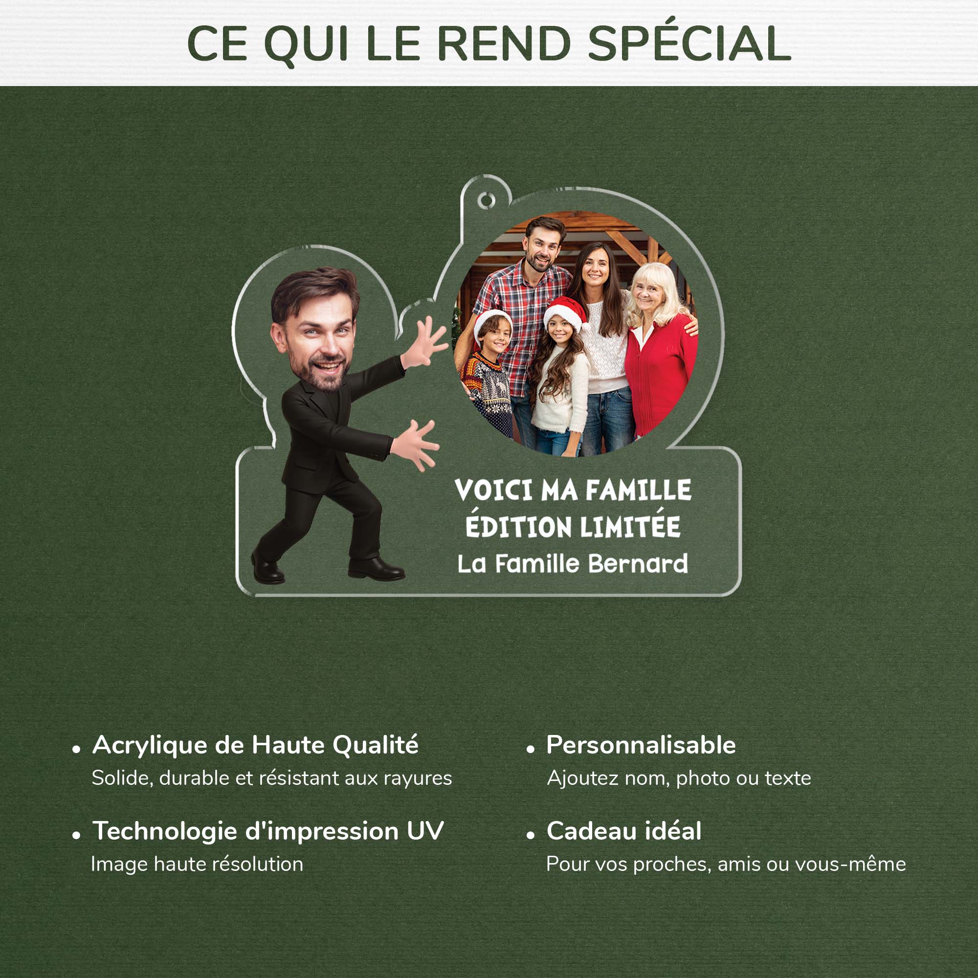 6491OFR4 ornement noel acrylique personnalise avec photo voici ma famille 6491o8vzi