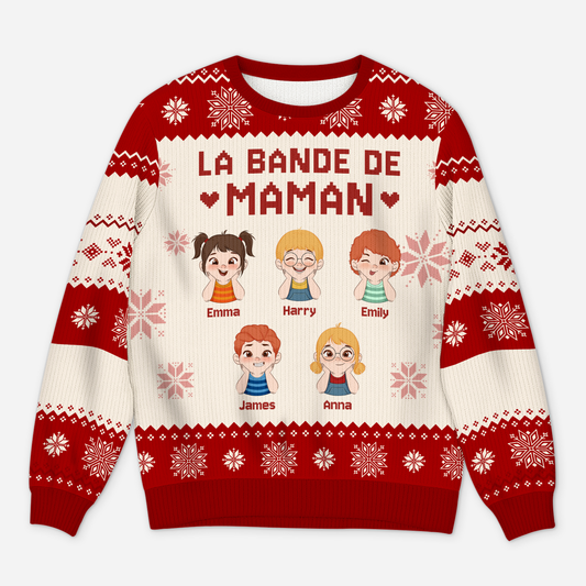 6498WFR1 pull de noel moche personnalise la bande de papa maman 6498wkp5a