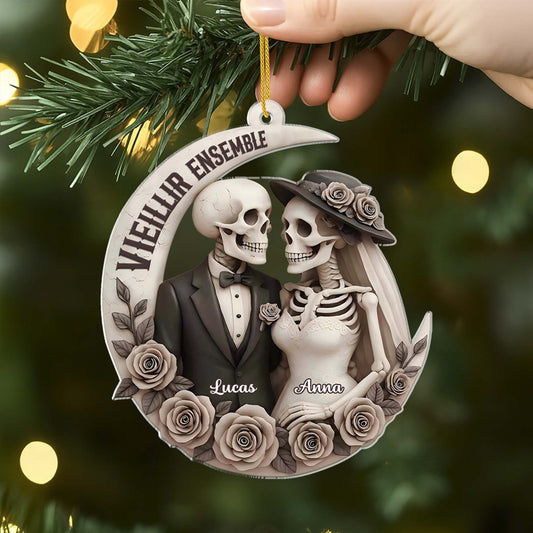 6505OFR1 effet dimpression 3d ornement noel acrylique personnalise vieillir ensemble couple squelette 6505o3lwg_2
