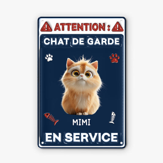 6509EFR1 effet dimpression 3d plaque en metal personnalisee chat de garde en patrouille 6509ekltd_1