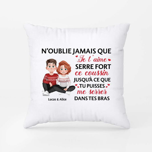 6511PFR1 coussin personnalise couple me serrer dans tes bras 6511p