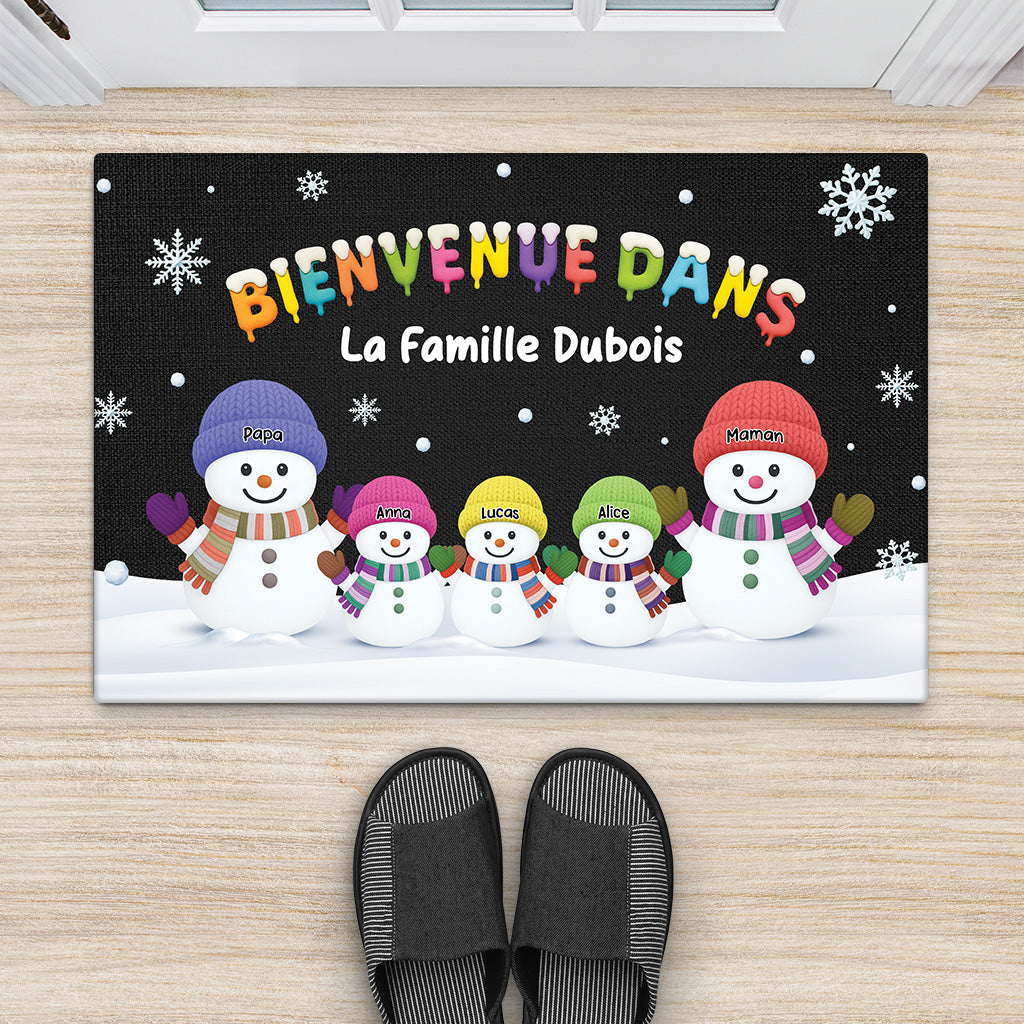 6516DFR1 paillasson de noel personnalise bienvenue dans notre famille 6516dtlni_2