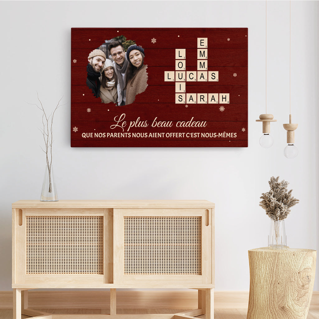 6520CFR3 toile personnalisee famille famille avec photo le plus beau cadeau frere et soeur 6520c8qne