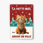 6527EFR1 effet dimpression 3d plaque en metal personnalisee la patte noel avec chat 6527e3ktd