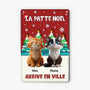 6527EFR2 effet dimpression 3d plaque en metal personnalisee la patte noel avec chat 6527e3ktd