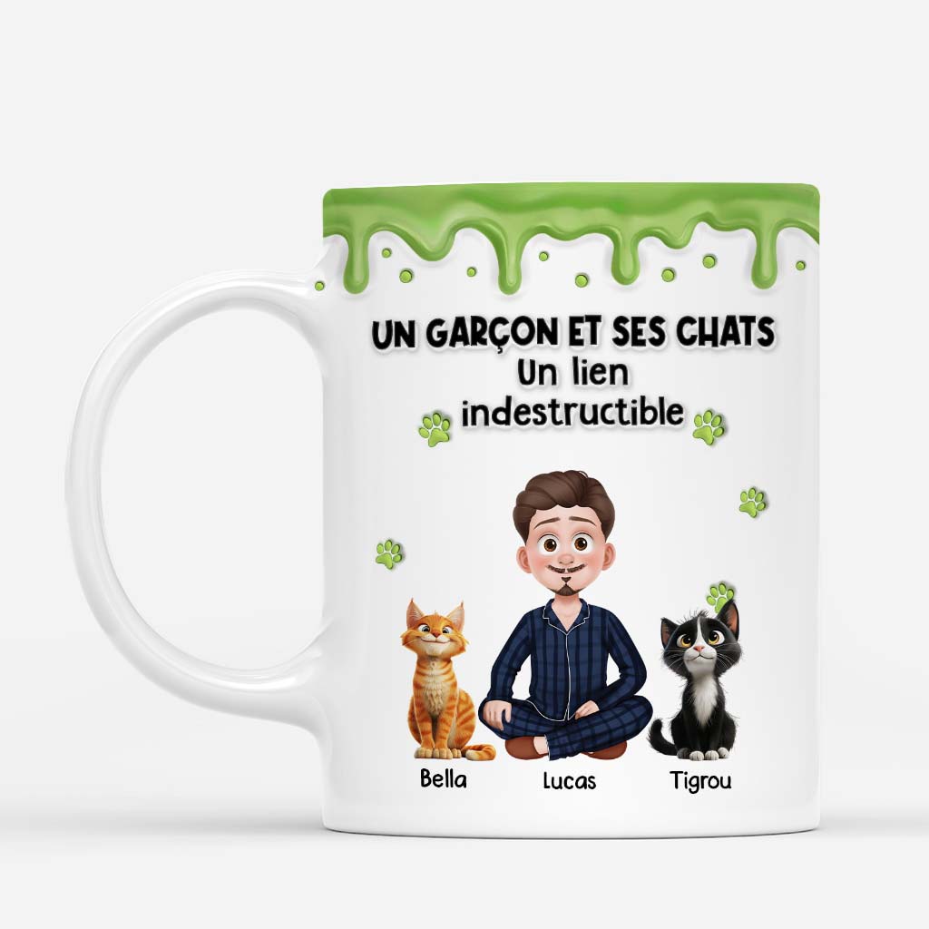 6531MFR1 effet dimpression 3d mug personnalise un garcon et son chat 6531m8qad