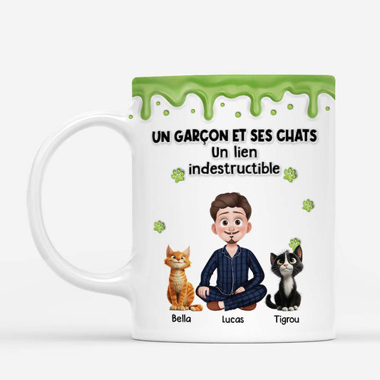 6531MFR1 effet dimpression 3d mug personnalise un garcon et son chat 6531m8qad