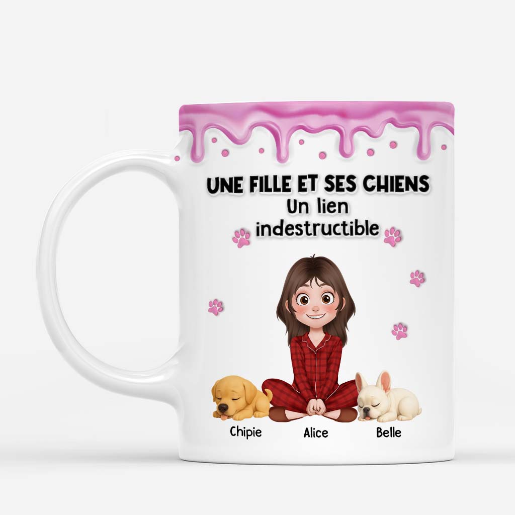 6531MFR1 effet dimpression 3d mug personnalise une fille et son chien 6531m8qac