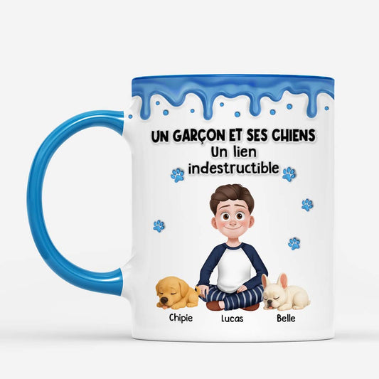 6531MFR2 effet dimpression 3d mug personnalise une fille et son chien 6531m8qac