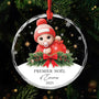6533OFR1 ornement de noel en verre personnalise pour bebe premier noel avec bonnet 6533okv5k