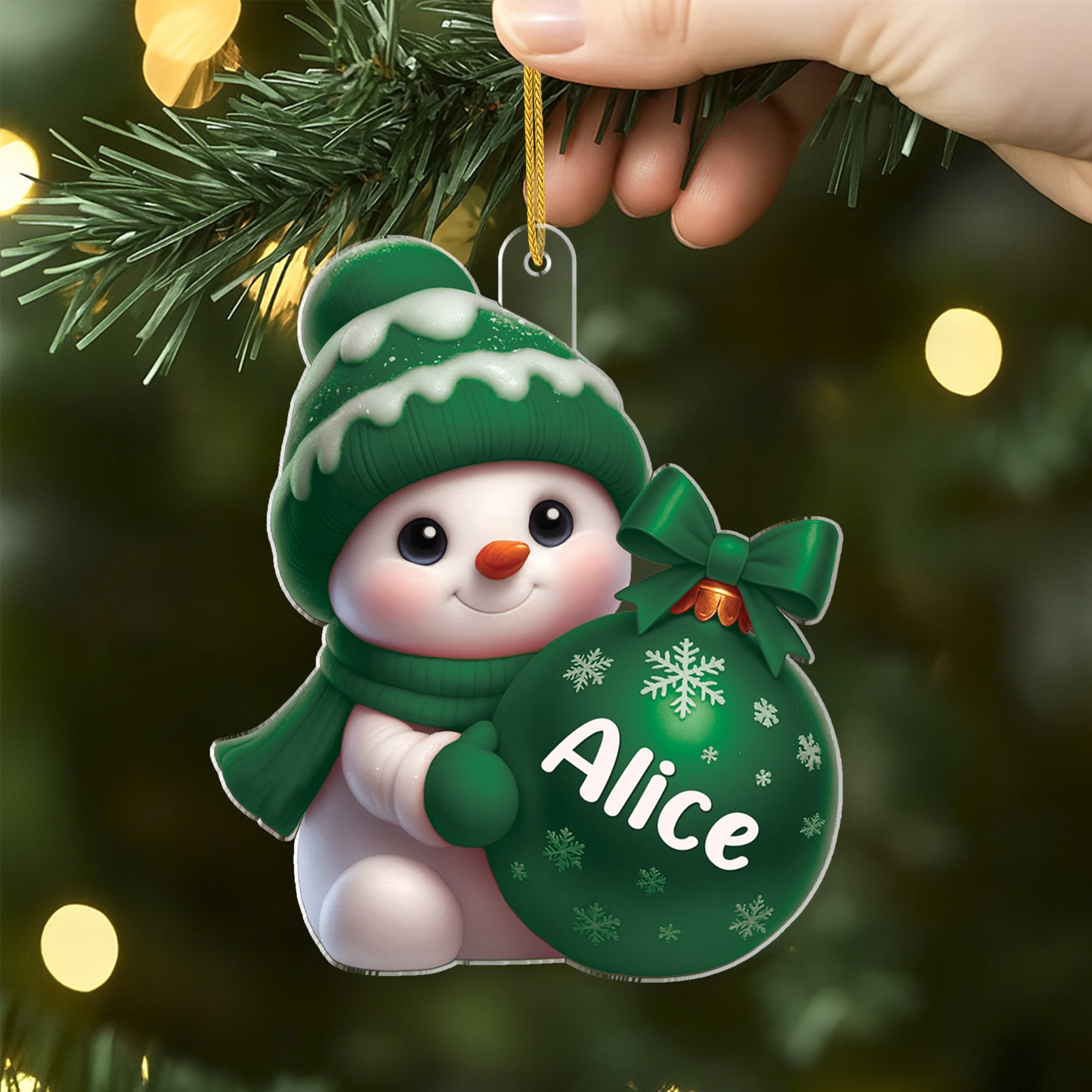 6543OFR2 effet dimpression 3d ornement acrylique personnalise boule rouge de noel enfant 6543okzck