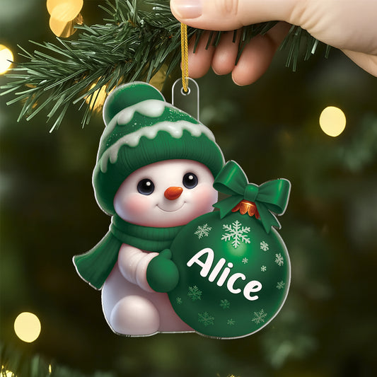 6543OFR2 effet dimpression 3d ornement acrylique personnalise boule rouge de noel enfant 6543okzck