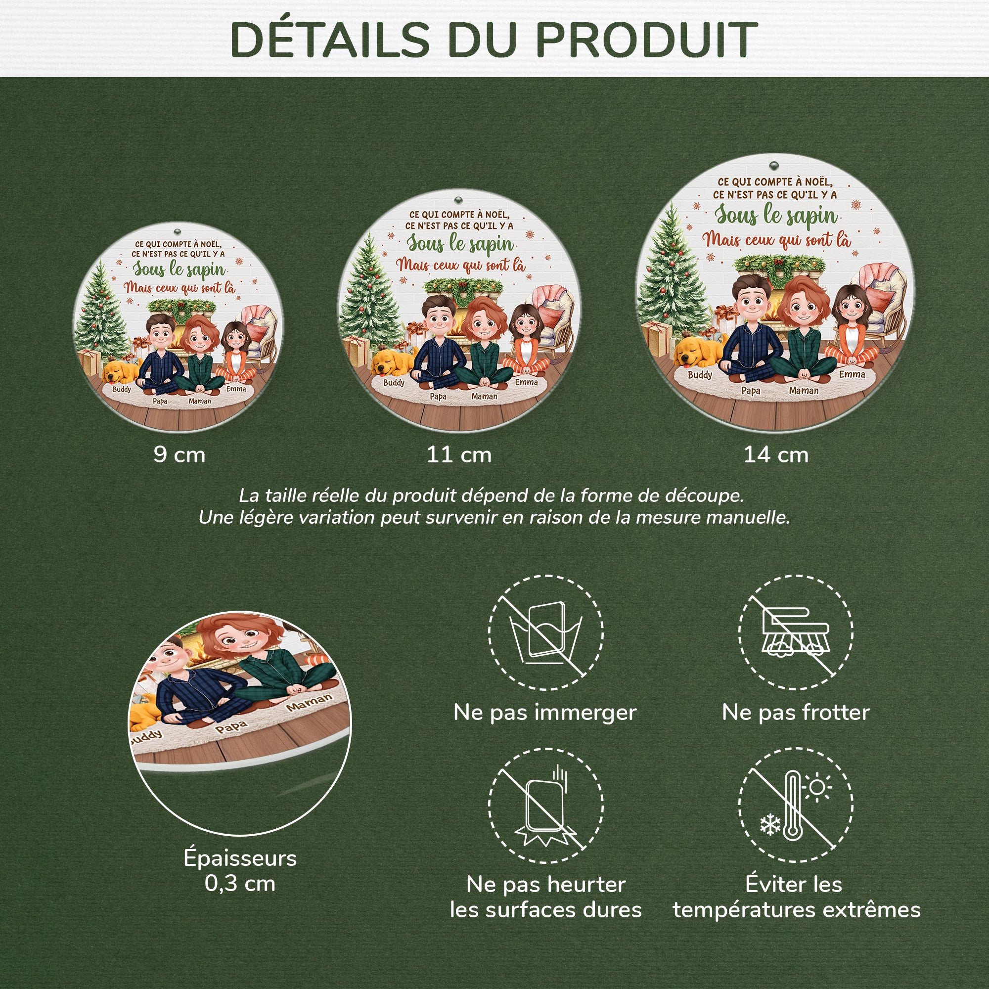 6548OFR3 ornement noel acrylique personnalise famille ce qui compte a noel 6548o6yzi