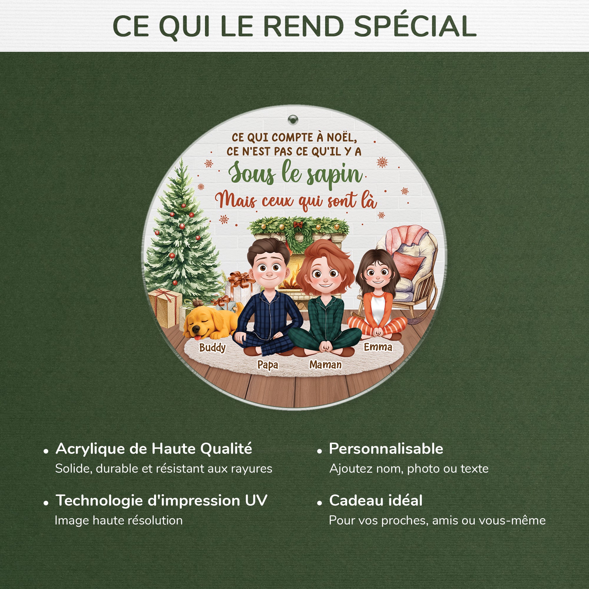 6548OFR4 ornement noel acrylique personnalise famille ce qui compte a noel 6548o6yzi