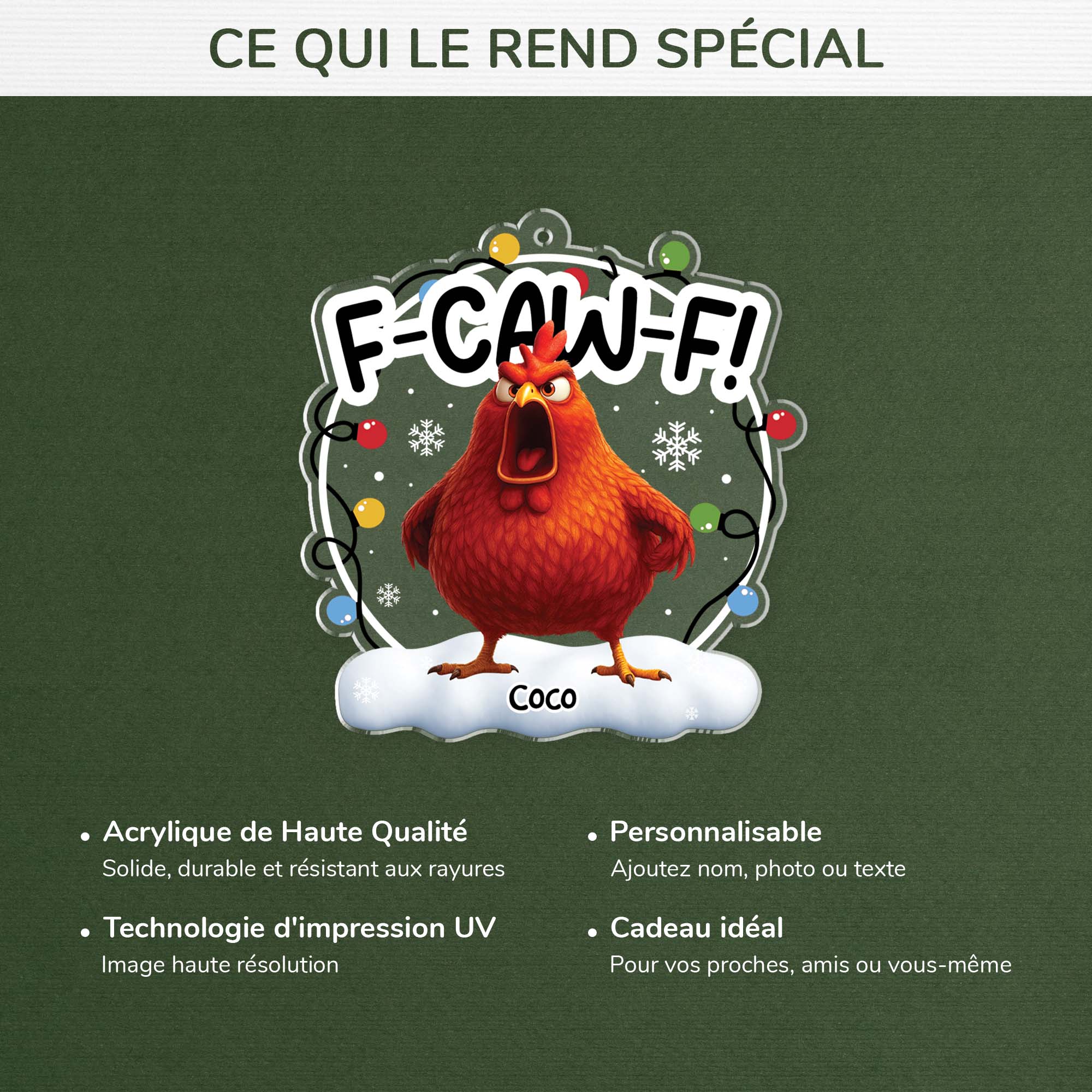 6549OFR4 ornement noel acrylique personnalise drole pour femmehomme f caw f 6549o6mta