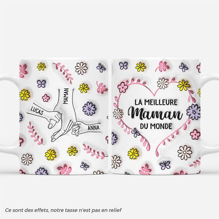 Mug Personnalisé Maman - La Meilleure Maman Du Monde - Effet 3D ...