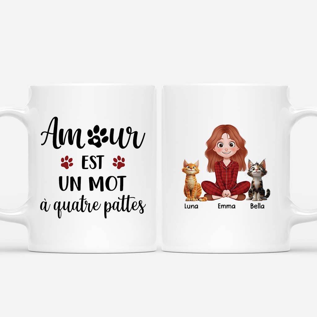 6555MFR1 mug personnalise chat amour est un mot a quatre pattes 6555m6ttd