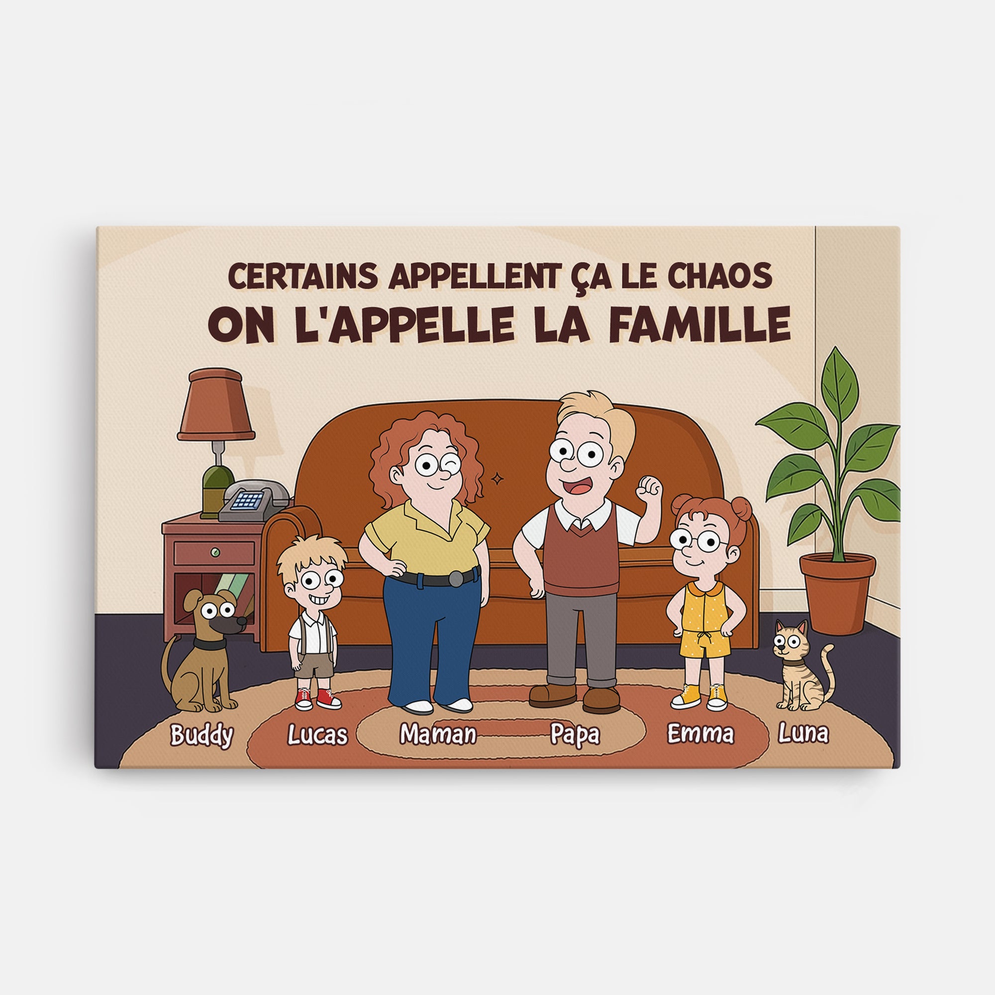 6562CFR1 toile personnalise drole on appelle la famille 6562c6kzi